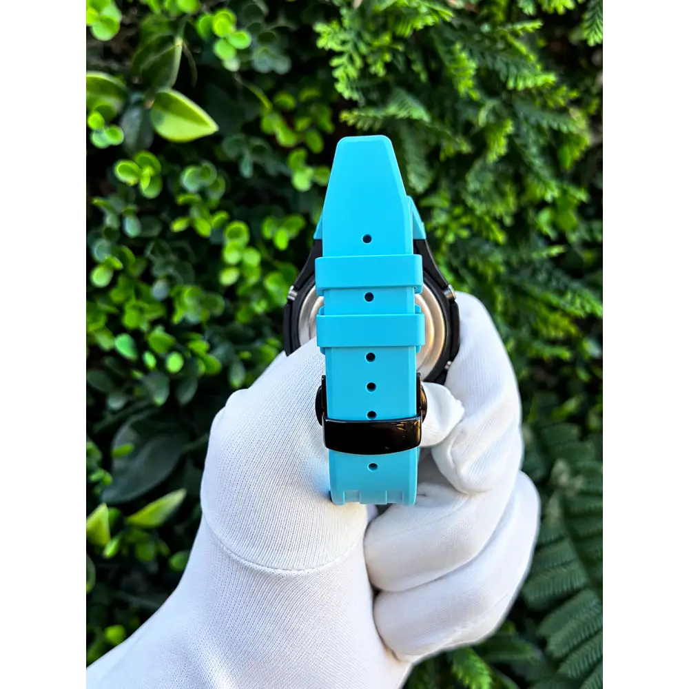 Custom Watch – Black Blue Mirror Polish