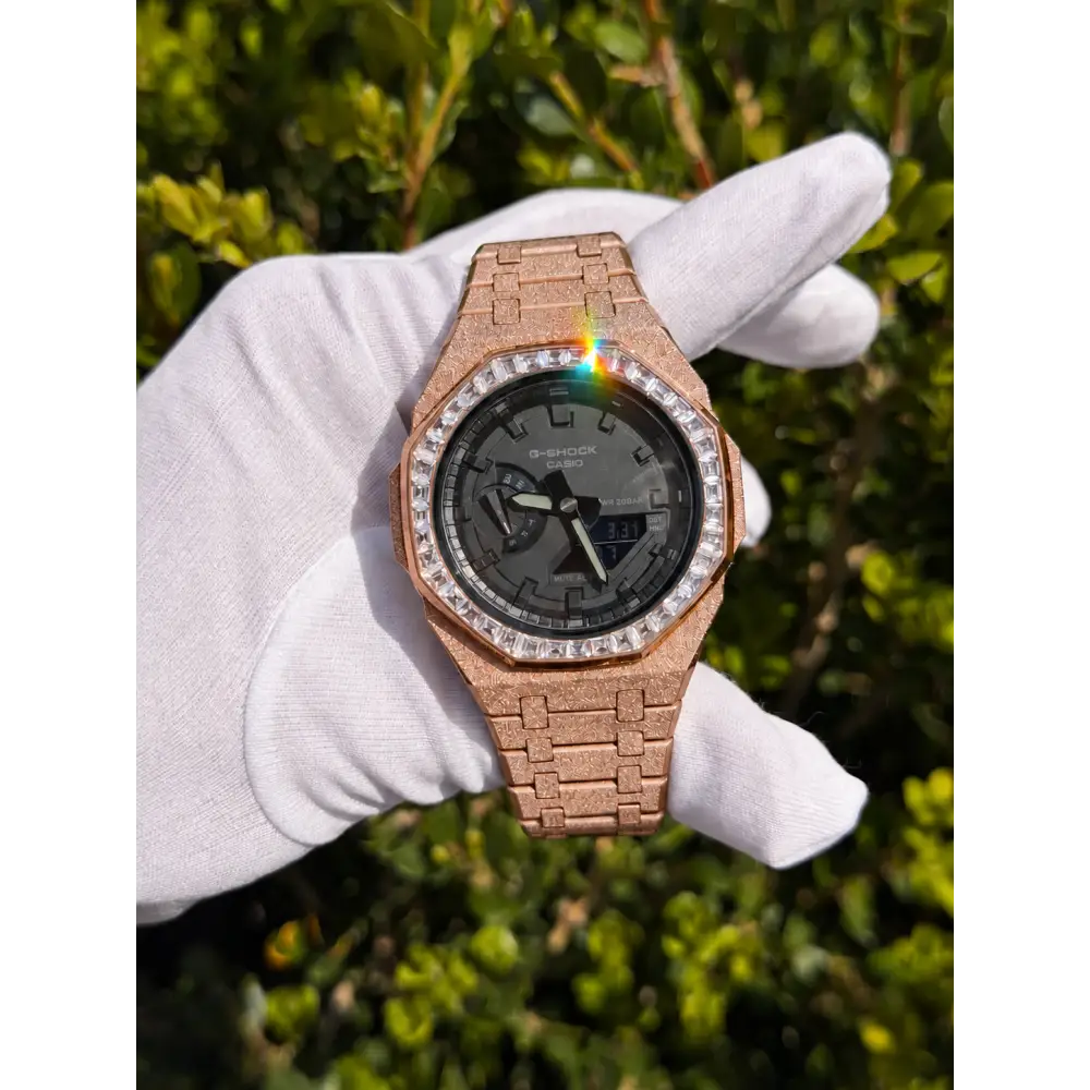 Custom Watch – Full Black Frosted Diamond