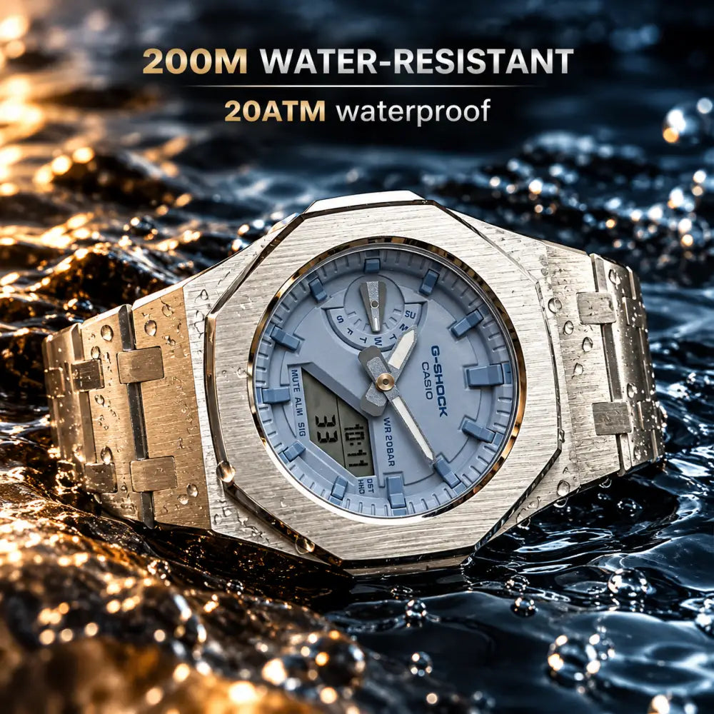 Custom Watch – Silver Pastel Blue - G-Shock GMAS2100 Mod