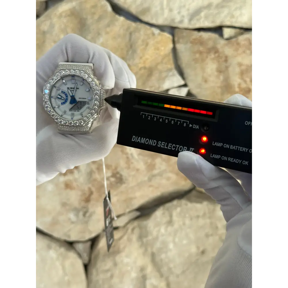 G-Shock Custom Hip Hop Watch – Moissanite 925 Silver IcedOut Luminous Dial - Luxury GA2100 Mod