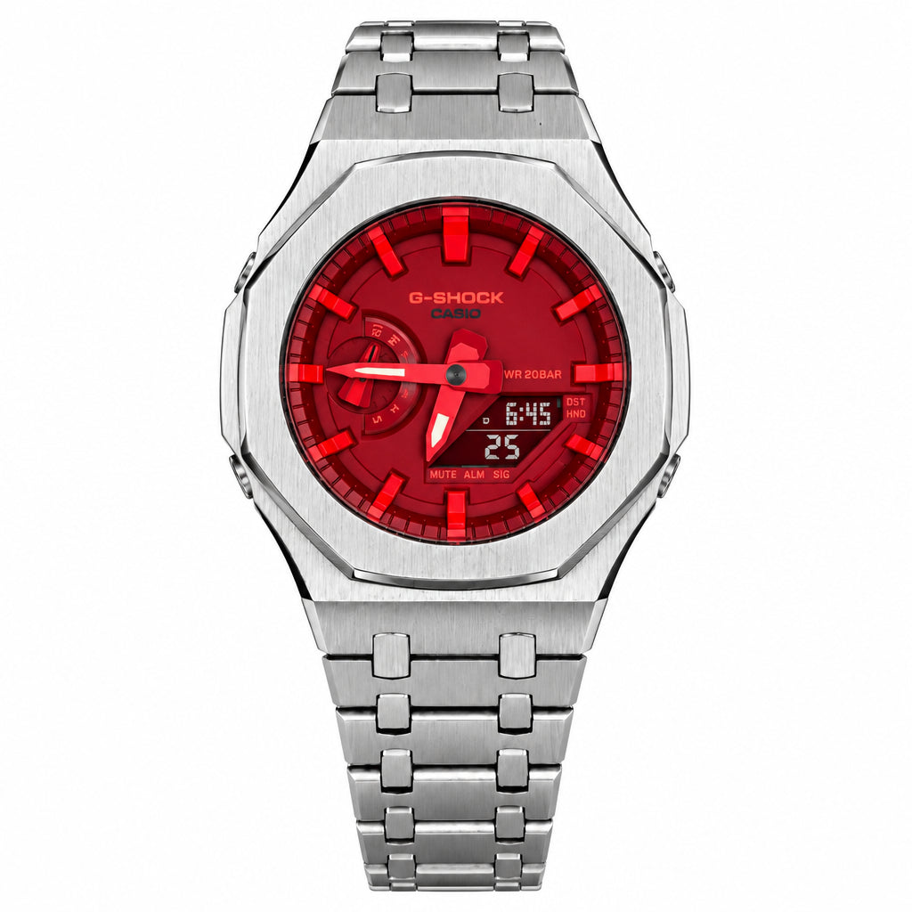 Custom Watch – Silver Red